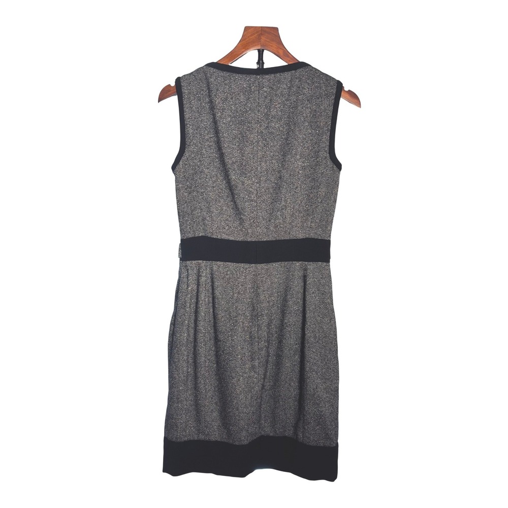 Luisa Spagnoli | Grey Confetti Wool Blend Sleeveless Sheath Dress | Size 42 (6) - Picture 2 of 5
